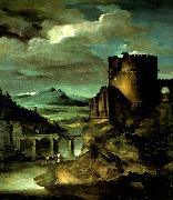 charles billoin paysage a' la tombe romaine dit le midi oil painting